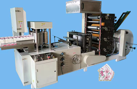one two three color printing square napkin paper machine
